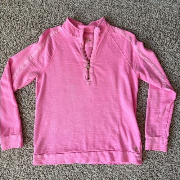 Lilly Pulitzer Ashlee Pink Half-Zip Pullover Sweatshirt Size Small - Picture 7 of 9